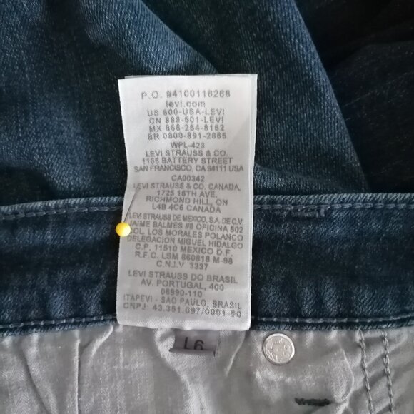 Levi's Womens Denim Blue Slight Cute Classic Straight Leg Jeans Size 16/33 - Picture 8 of 8